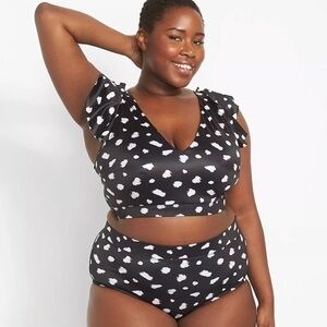 Lane Bryant NWOT No-Wire Ruffle Swim Bikini